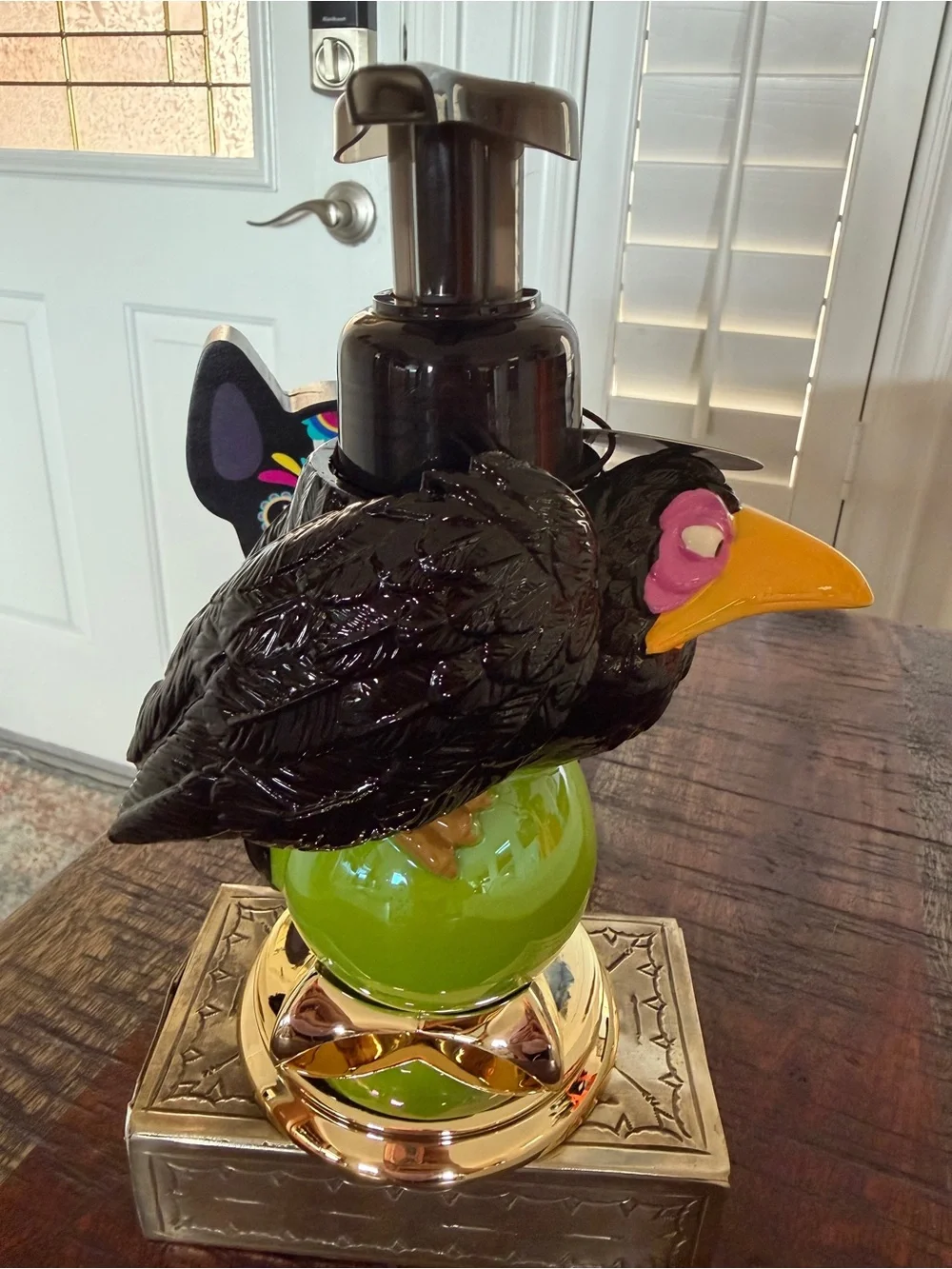 BBW Disney Malificient Villain Raven Soap Dispenser with Gold Base
